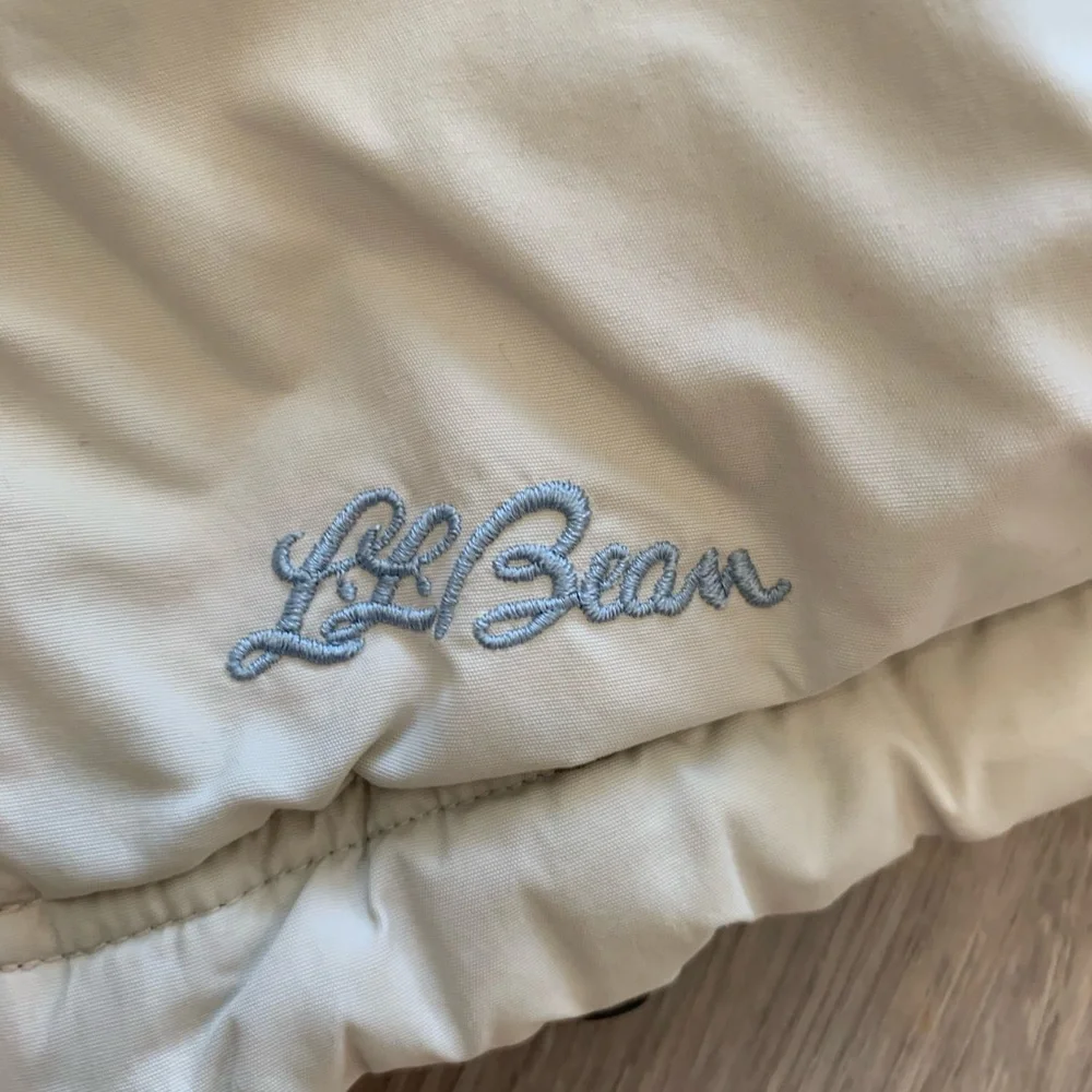 L.L. BEAN vintage cream fleece lined puffer M - Picture 6 of 10